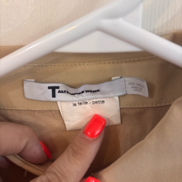 T by Alexander Wang Beige Mesh Silk dress - Picture 4 of 5